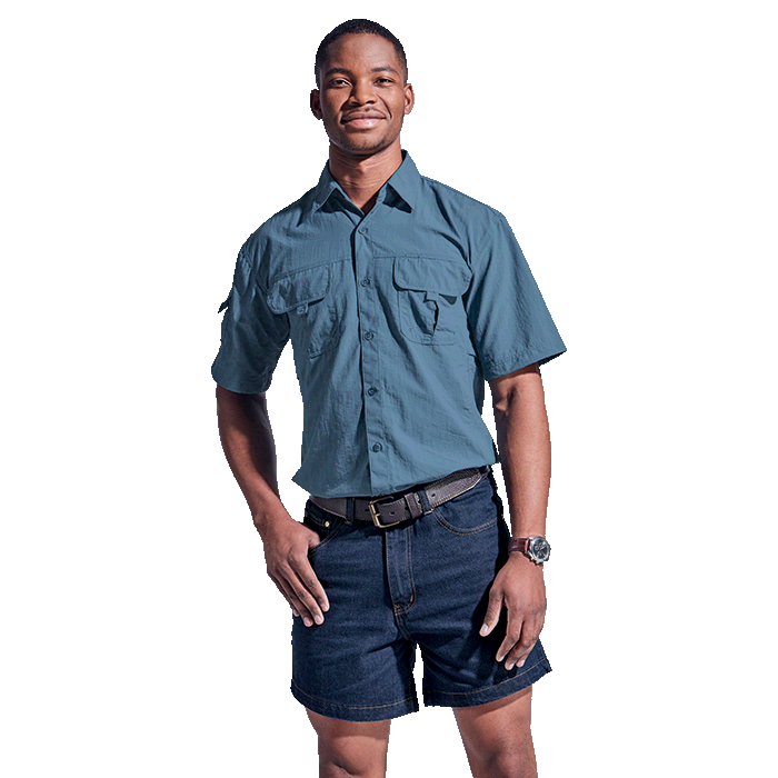 Branded S/S Shirt  in khaki and other colours for outdoor, farming and hunting.
