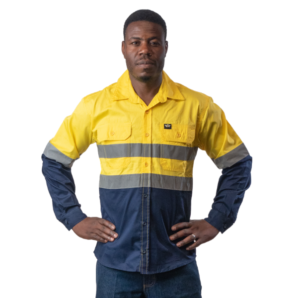 Vulcan Hi Viz 100% Cotton Vented Workshirt (LS)